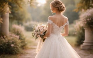 femme-robes-mariee-bouquet-jardin