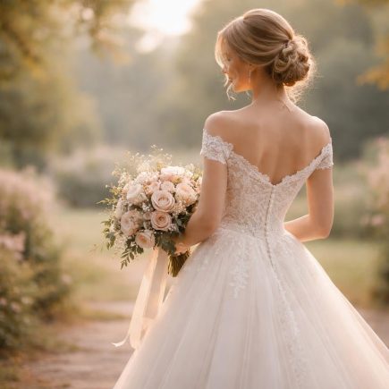 femme-robes-mariee-bouquet-jardin