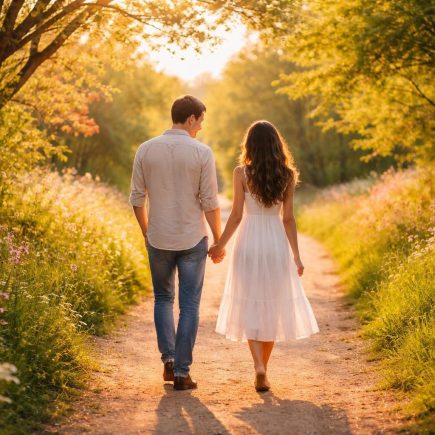 couple-main-sentier-campagne-soleil