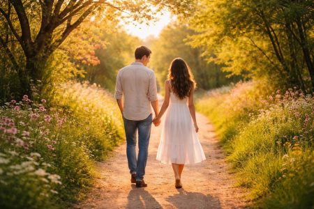 couple-main-sentier-campagne-soleil