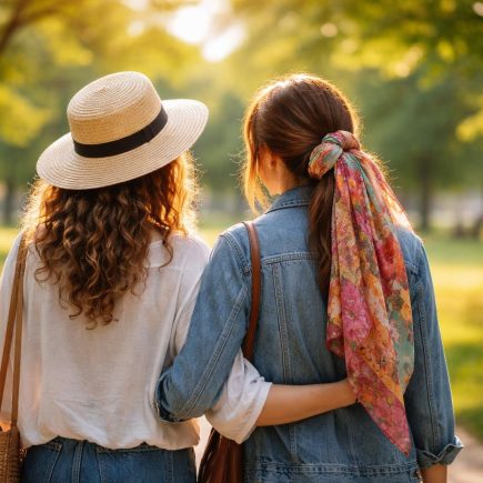 femmes-dos-parc-chapeau-foulard