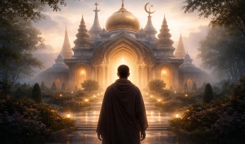 personnage-dos-lieu-culte-symbolique