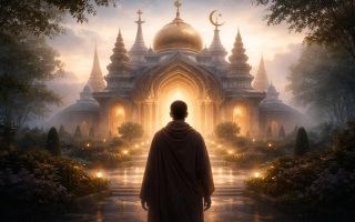 personnage-dos-lieu-culte-symbolique