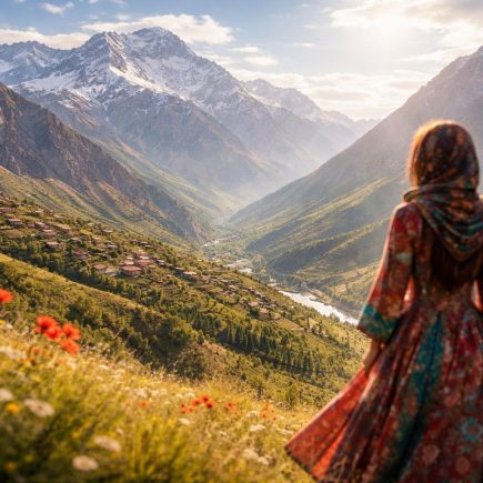 montagnes-ciel-ensoleille-femme-robes