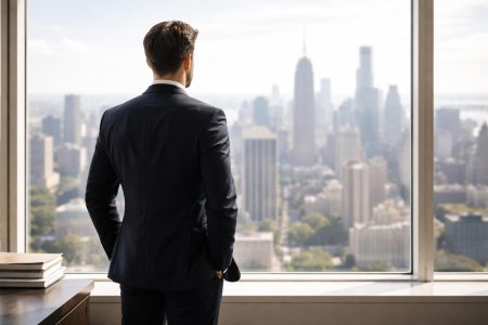 homme-costume-fenetre-panorama-urbain