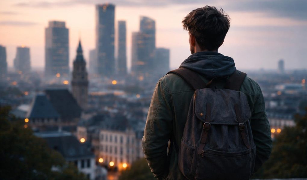 homme-tenue-decontractee-paysage-gratte-ciel