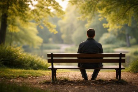 homme-assis-banc-parc-nature